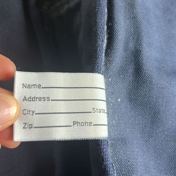 vtg made in USA Land's End canvas Messenger Bag navY blue nice fade in GUC - Picture 7 of 14